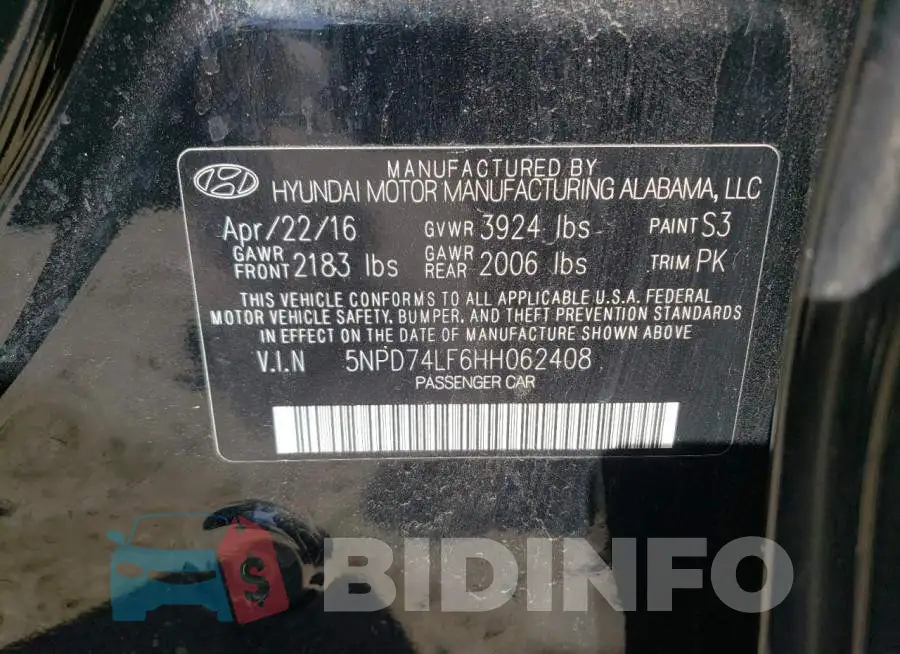 5NPD74LF6HH062408 Photo# 10
