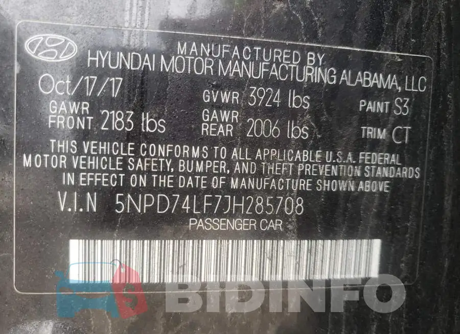 5NPD74LF7JH285708 Photo# 10