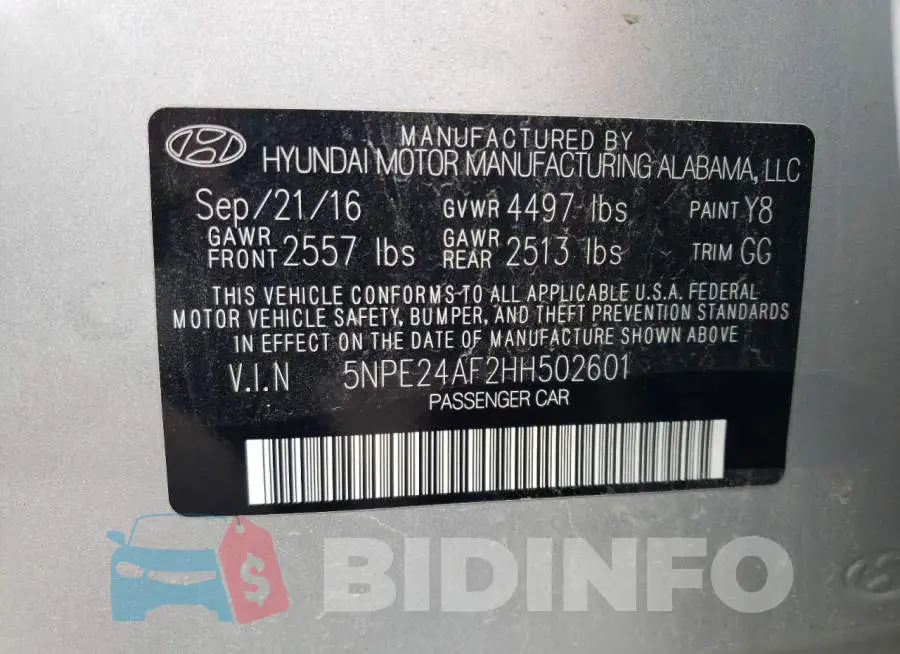 5NPE24AF2HH502601 Photo# 10