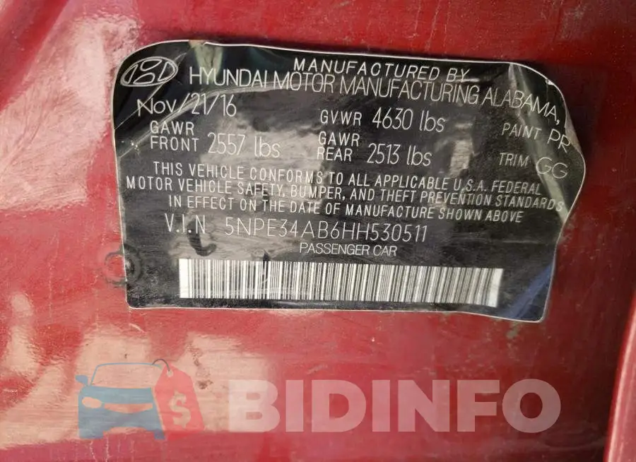 5NPE34AB6HH530511 Photo# 10