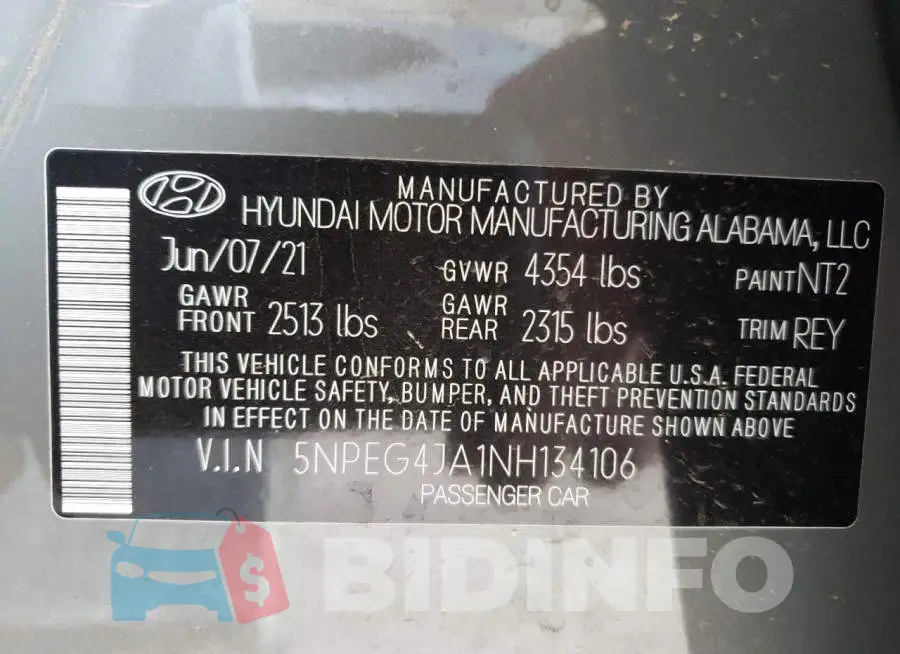 5NPEG4JA1NH134106 Photo# 10