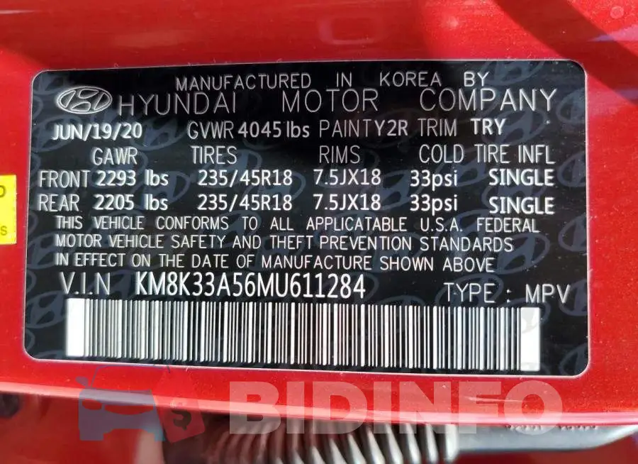 KM8K33A56MU611284 Photo# 10