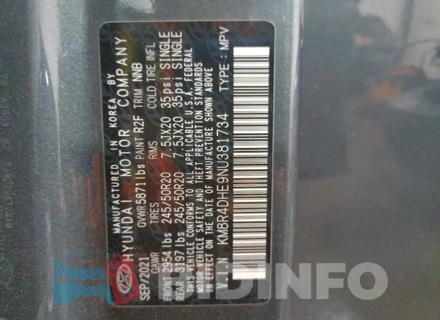 KM8R4DHE9NU381734 Photo# 10