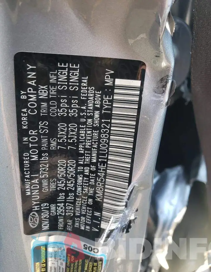 KM8R54HE1LU098321 Photo# 10