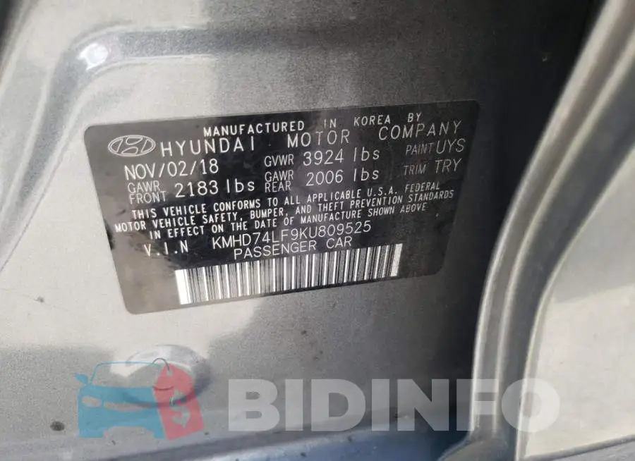 KMHD74LF9KU809525 Photo# 10