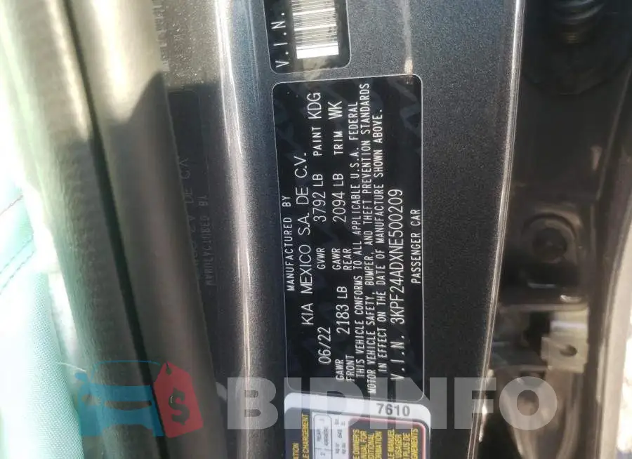 3KPF24ADXNE500209 Photo# 10