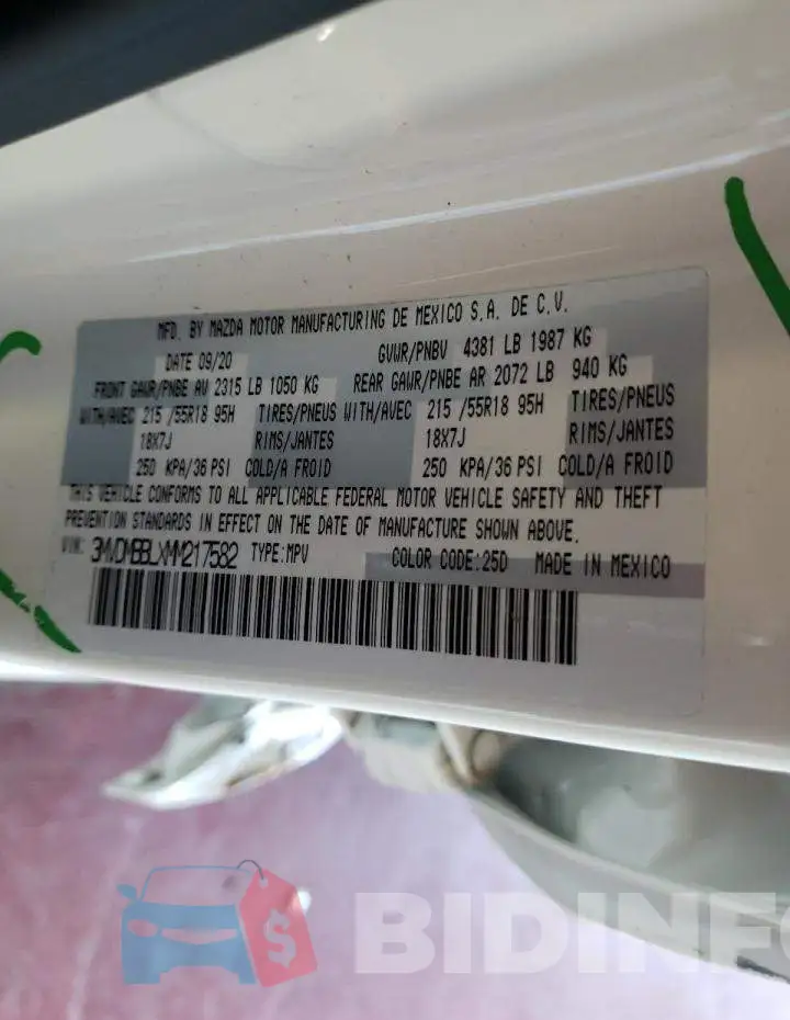 3MVDMBBLXMM217582 Photo# 10