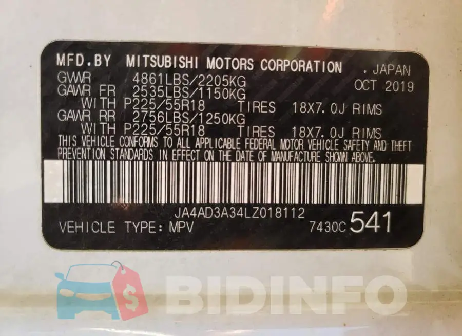 JA4AD3A34LZ018112 Photo# 10