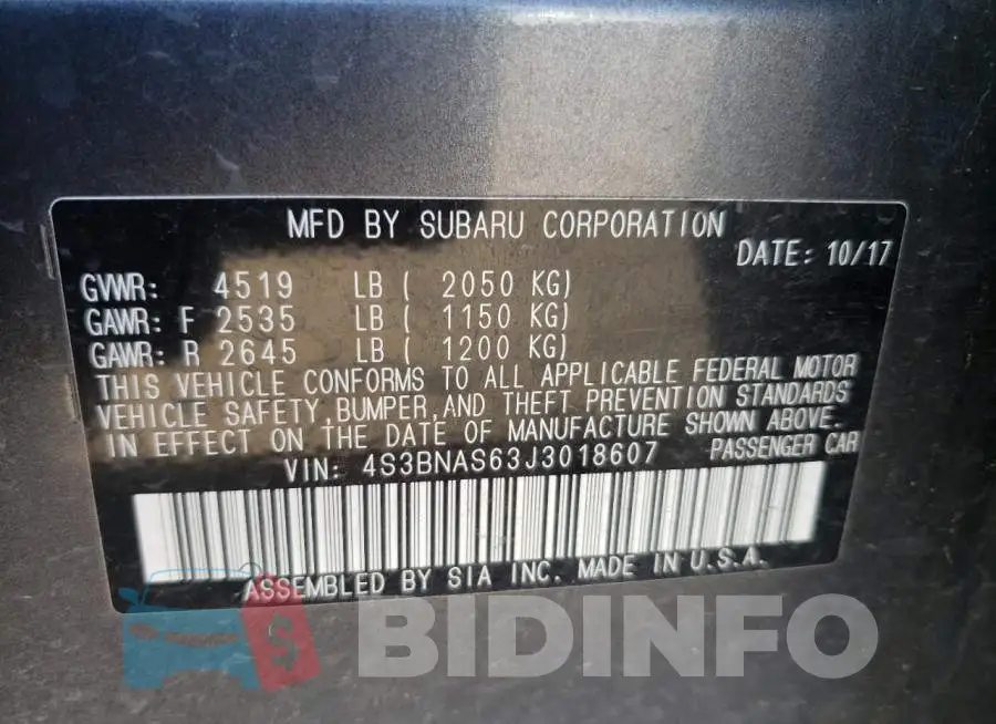 4S3BNAS63J3018607 Photo# 10