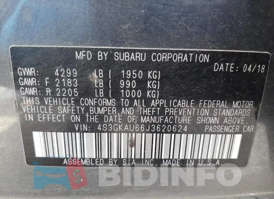 4S3GKAU66J3620624 Photo# 10