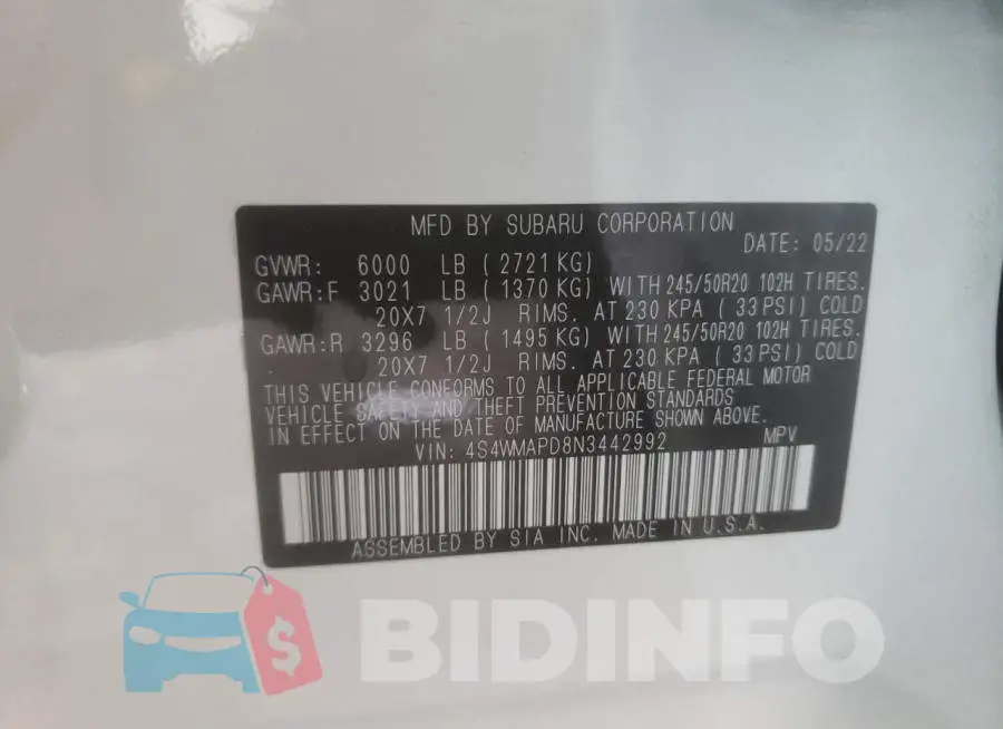 4S4WMAPD8N3442992 Photo# 10