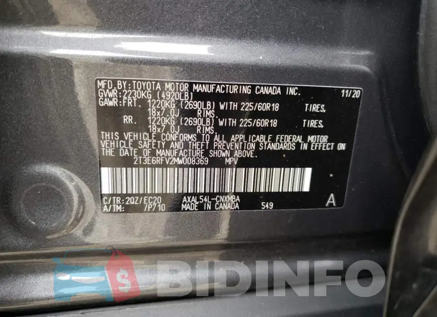 2T3E6RFV2MW008369 Photo# 10