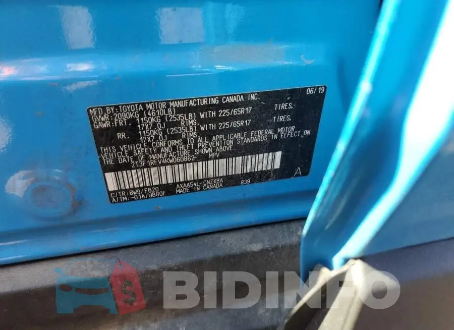 2T3F1RFV4KW060862 Photo# 10
