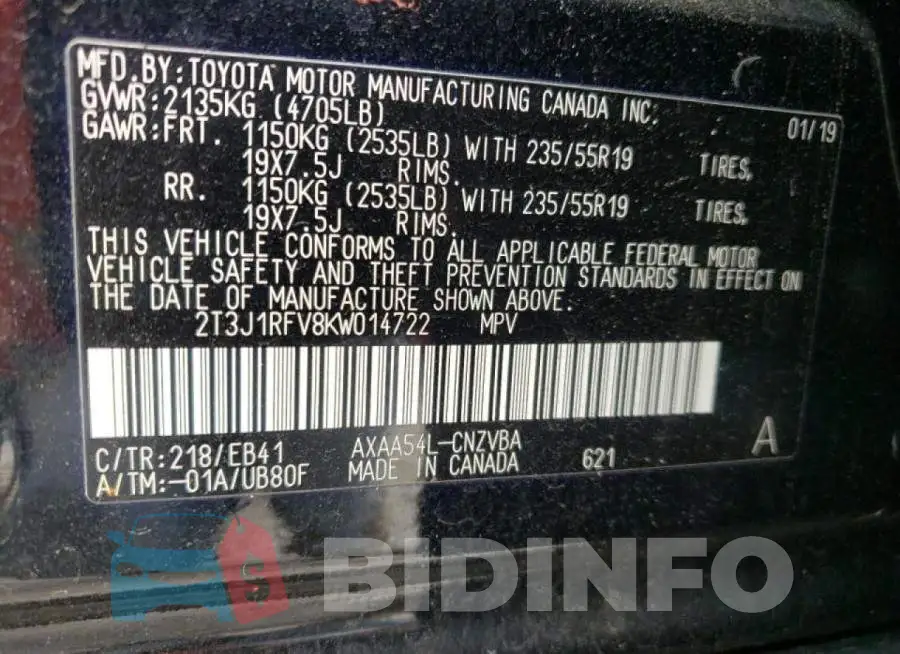 2T3J1RFV8KW014722 Photo# 10