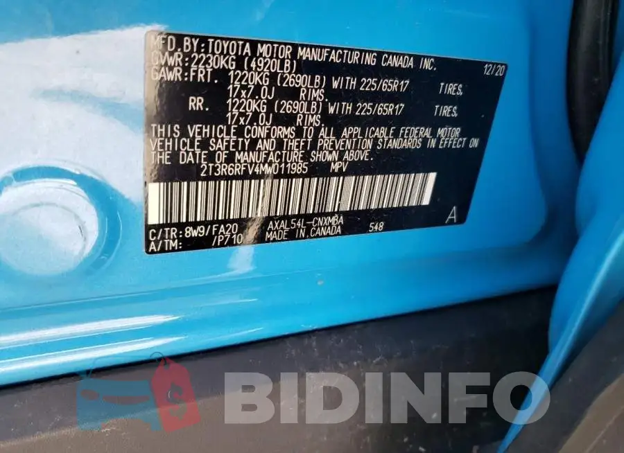 2T3R6RFV4MW011985 Photo# 10