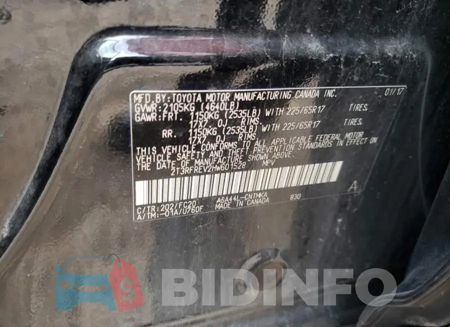 2T3RFREV2HW601528 Photo# 10