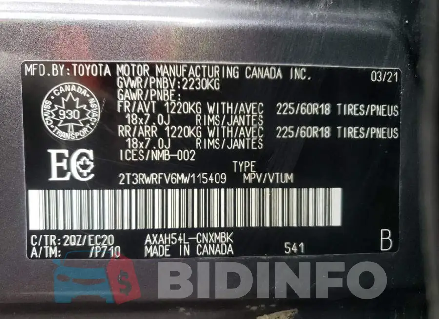 2T3RWRFV6MW115409 Photo# 10