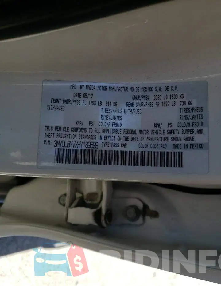 3MYDLBYVXHY189599 Photo# 10