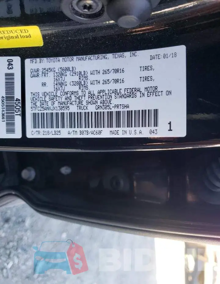 5TFCZ5ANXJX130595 Photo# 10