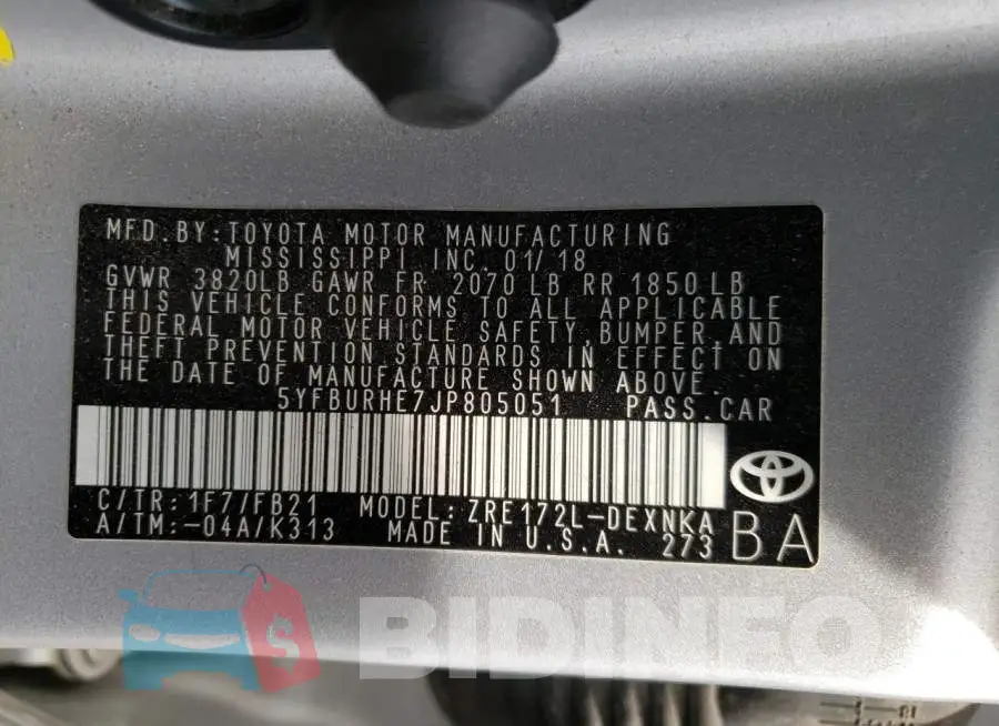 5YFBURHE7JP805051 Photo# 10