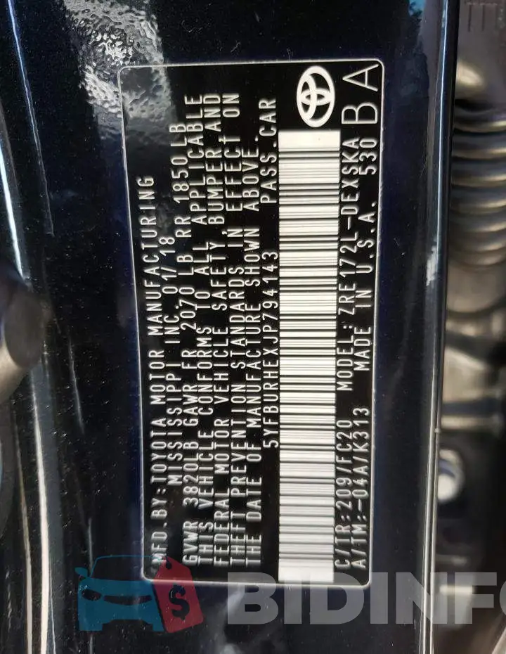 5YFBURHEXJP794143 Photo# 10