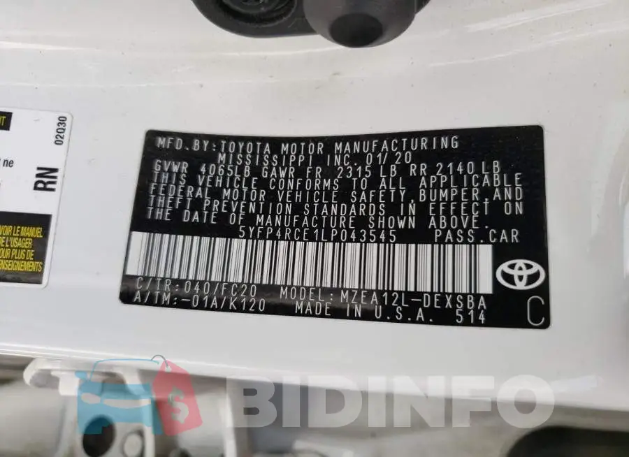 5YFP4RCE1LP043545 Photo# 10