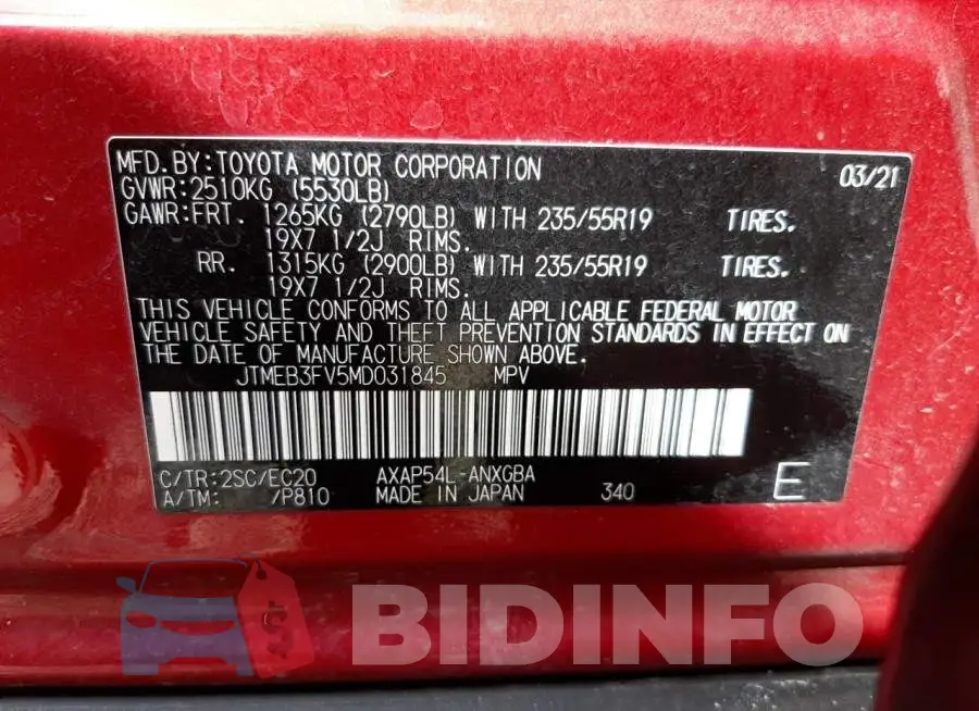 JTMEB3FV5MD031845 Photo# 10