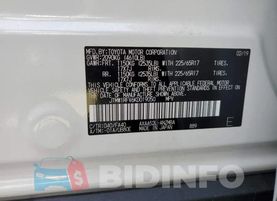 JTMW1RFV6KD019050 Photo# 10