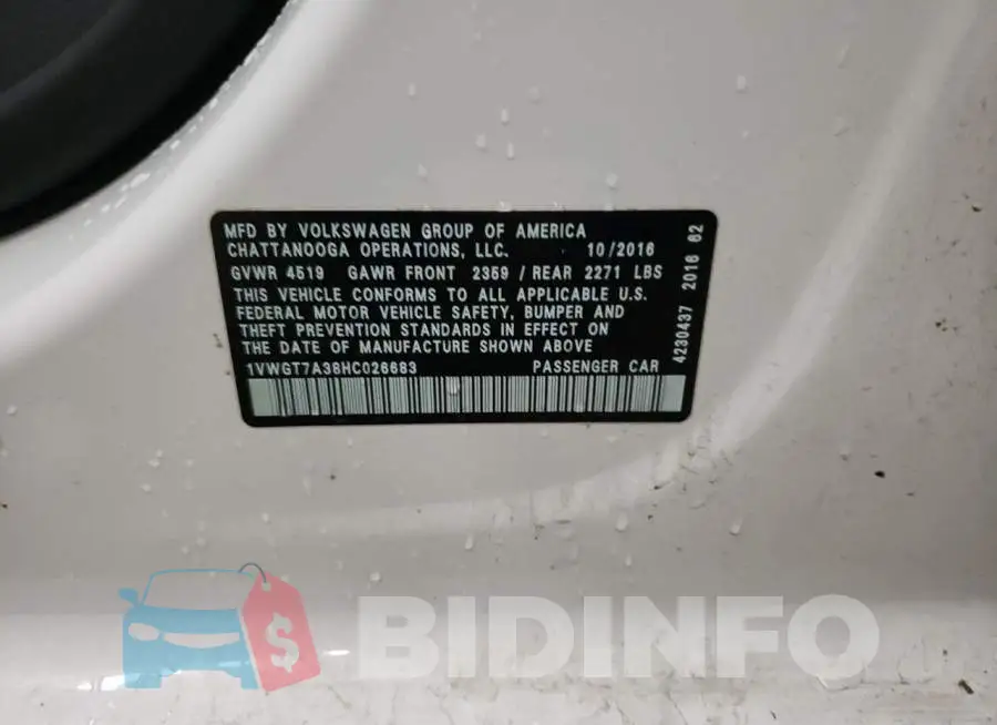 1VWGT7A38HC026683 Photo# 10