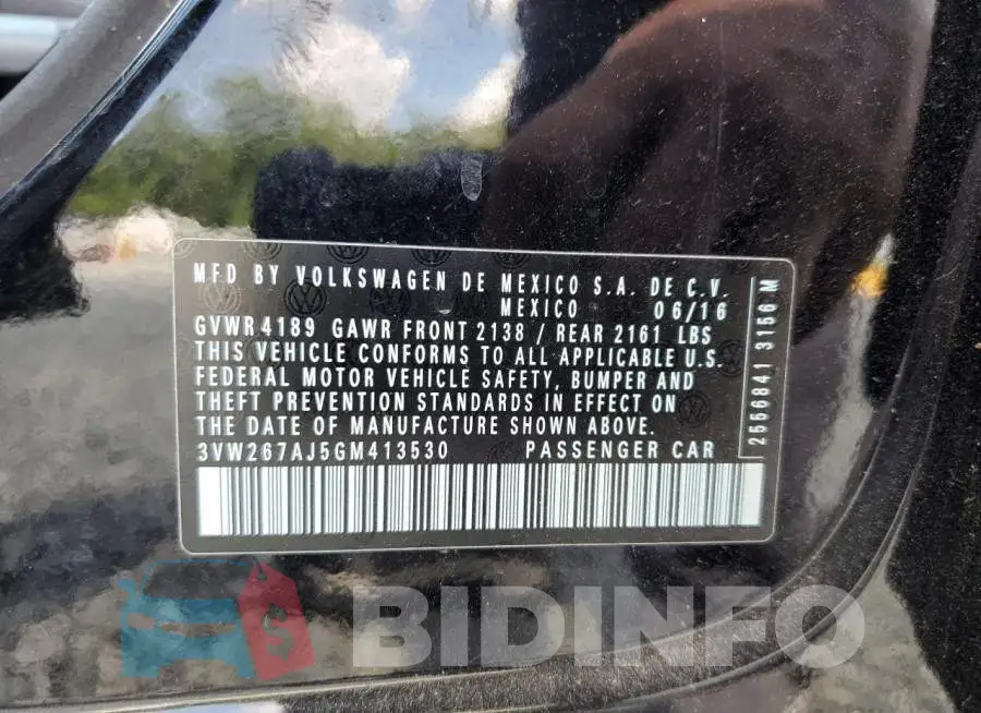 3VW267AJ5GM413530 Photo# 10