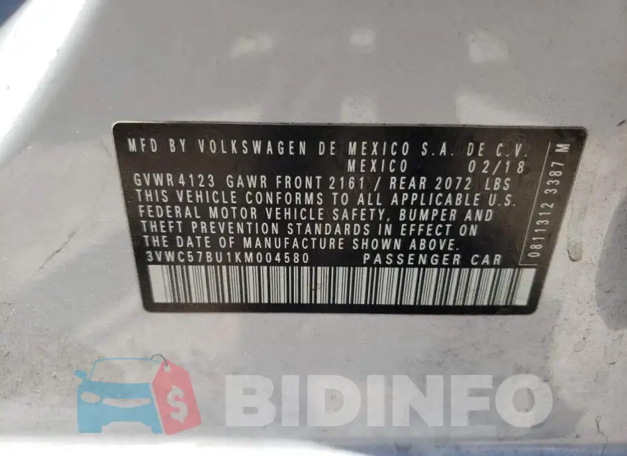 3VWC57BU1KM004580 Photo# 10