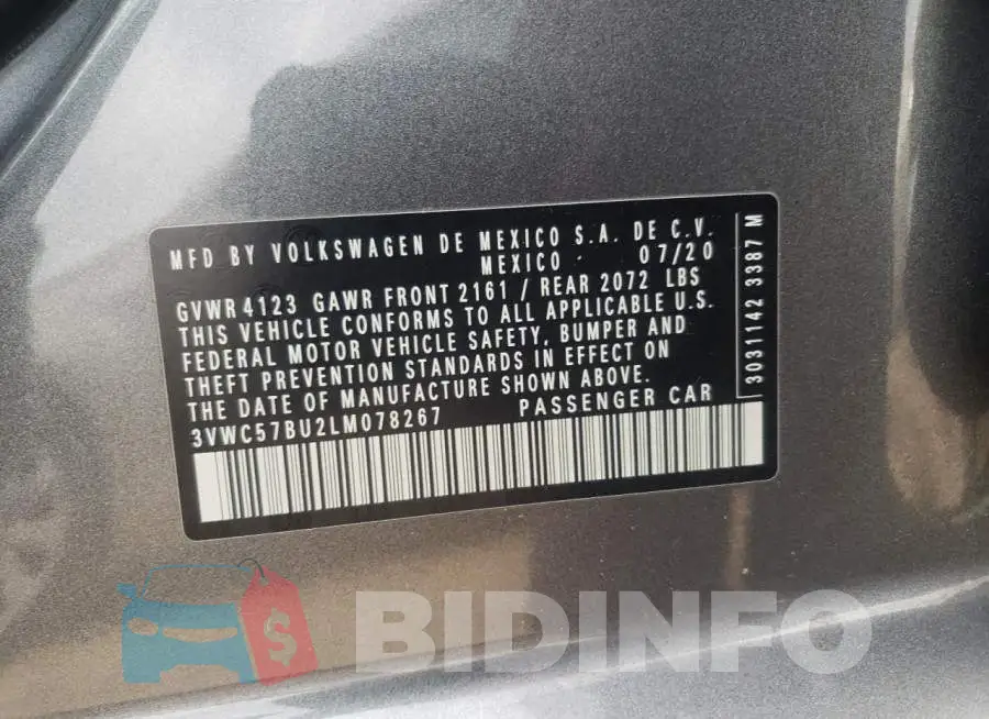3VWC57BU2LM078267 Photo# 10