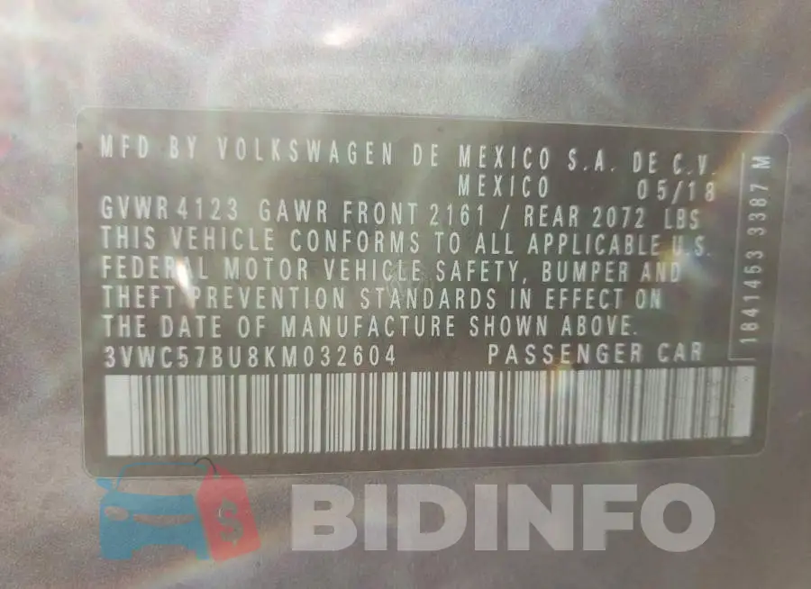 3VWC57BU8KM032604 Photo# 10
