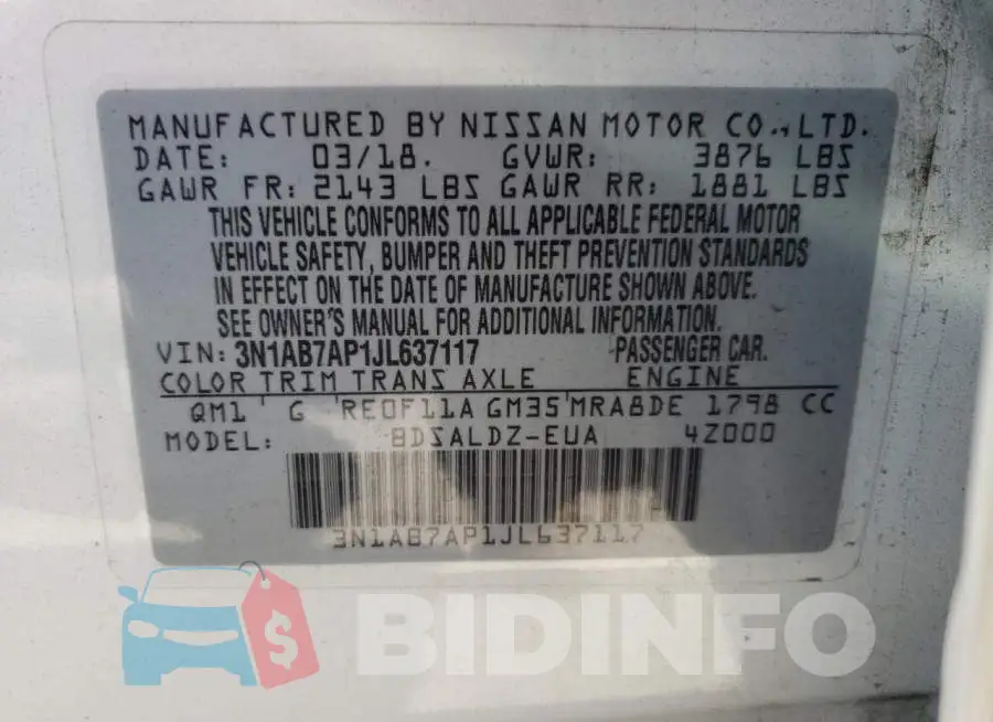 3N1AB7AP1JL637117 Photo# 10
