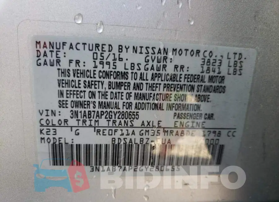 3N1AB7AP2GY280655 Photo# 10