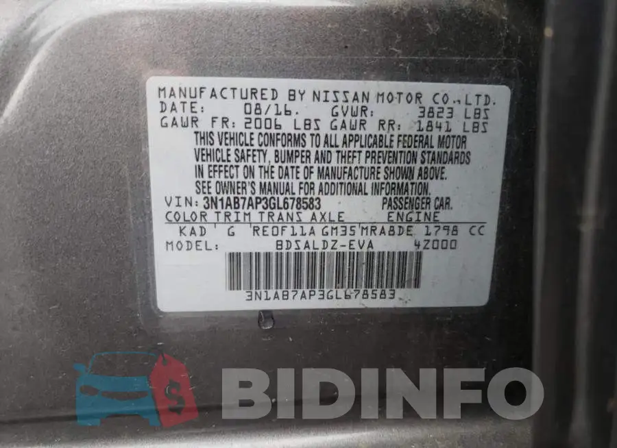 3N1AB7AP3GL678583 Photo# 10