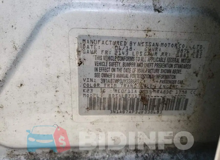 3N1AB7AP3JY338683 Photo# 10