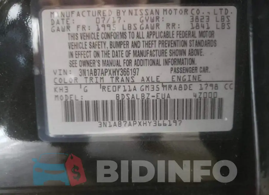 3N1AB7APXHY366197 Photo# 10