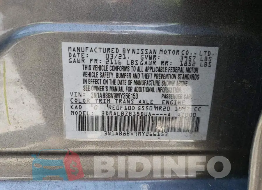 3N1AB8BV9MY266153 Photo# 10