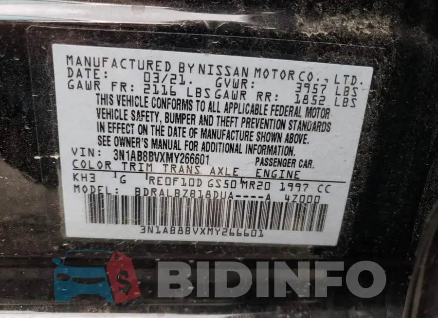 3N1AB8BVXMY266601 Photo# 10