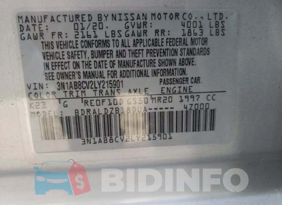 3N1AB8CV2LY215901 Photo# 10