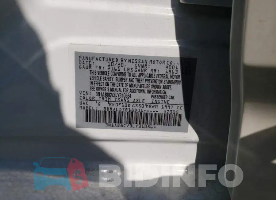 3N1AB8CV3LY310564 Photo# 10
