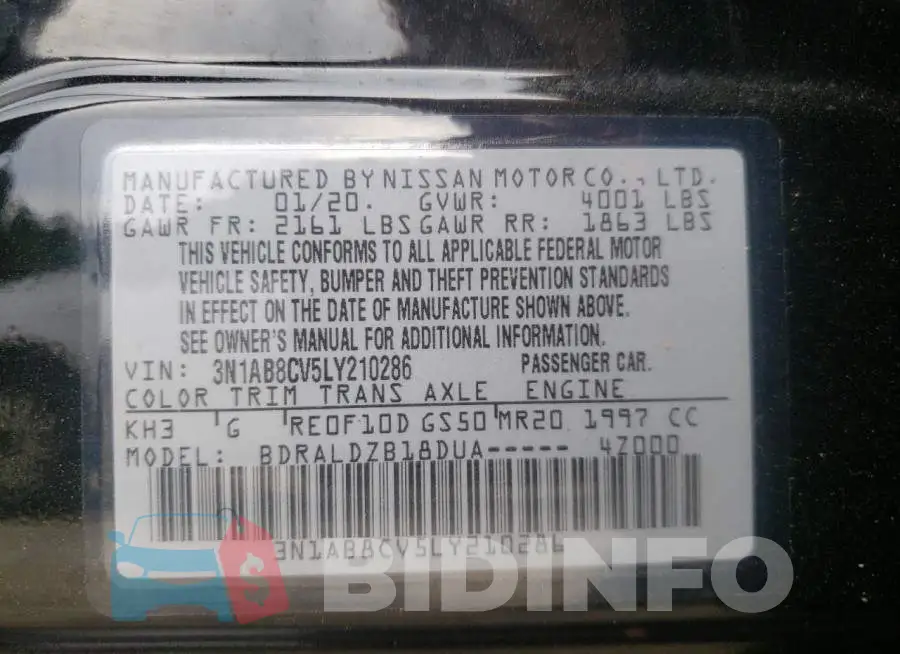 3N1AB8CV5LY210286 Photo# 10