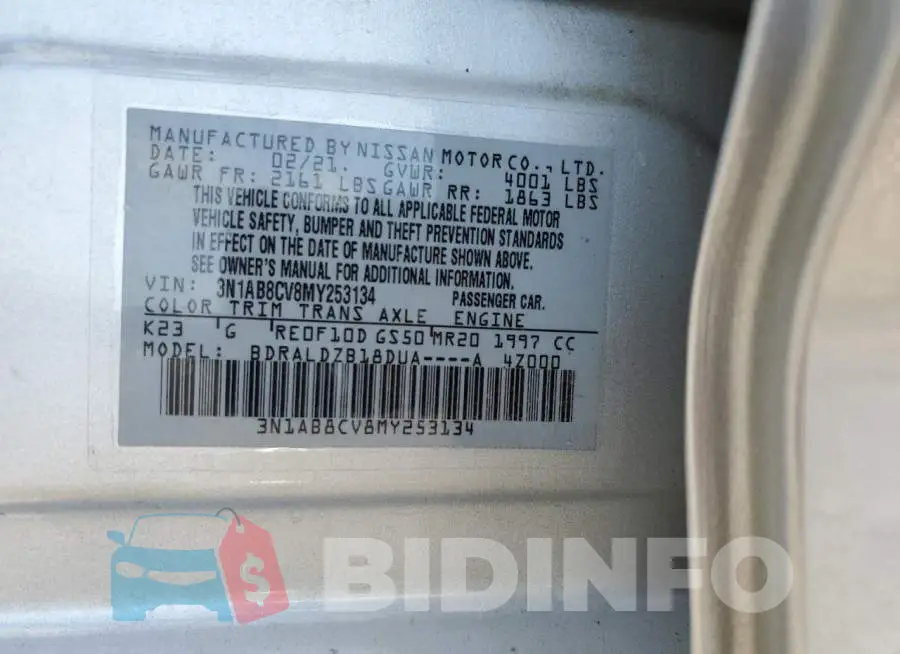 3N1AB8CV8MY253134 Photo# 10