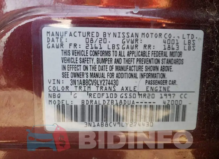 3N1AB8CV9LY274430 Photo# 10