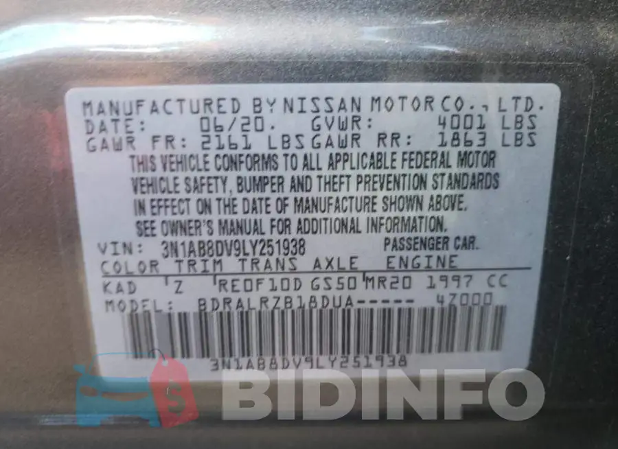 3N1AB8DV9LY251938 Photo# 10