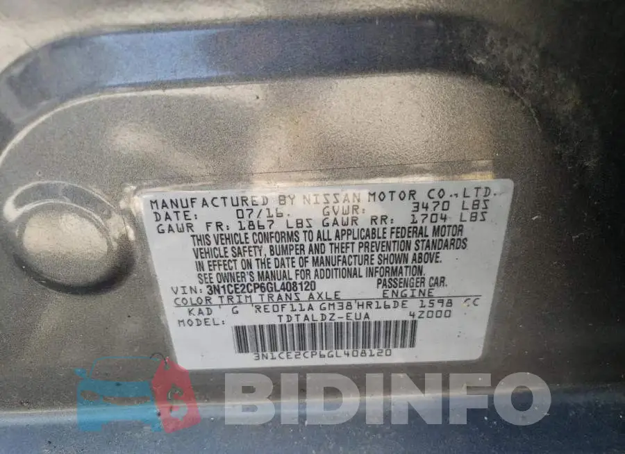 3N1CE2CP6GL408120 Photo# 10