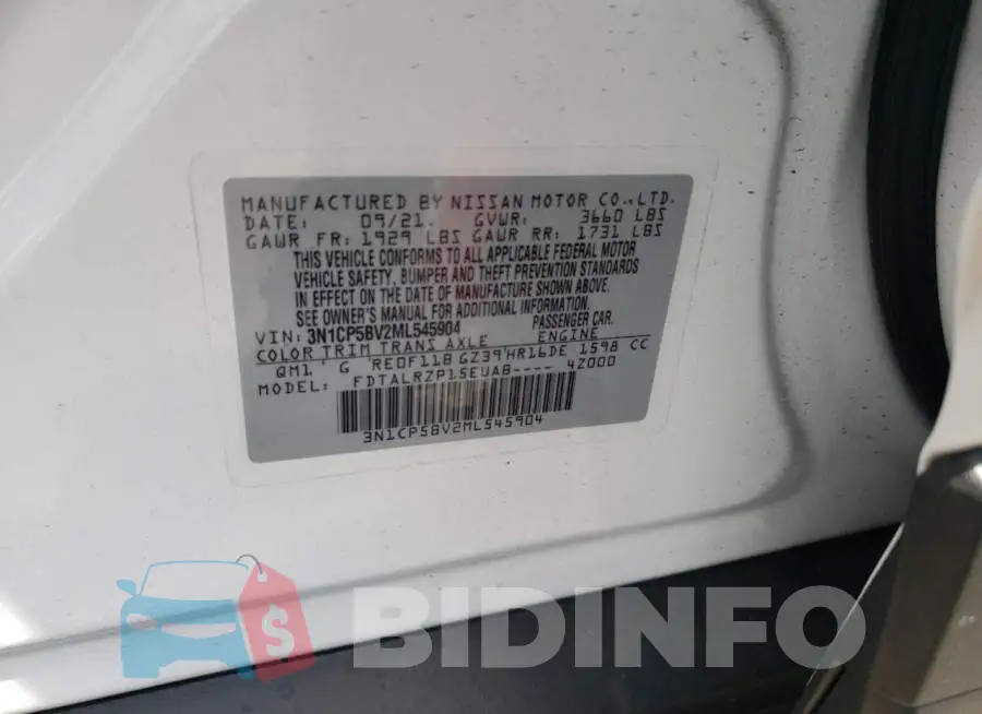 3N1CP5BV2ML545904 Photo# 10