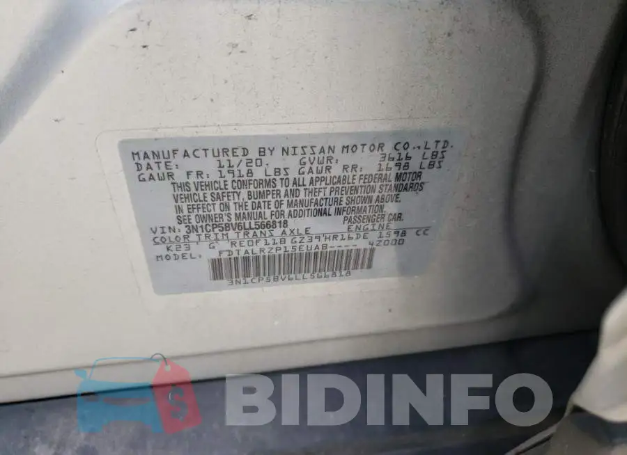3N1CP5BV6LL566818 Photo# 10