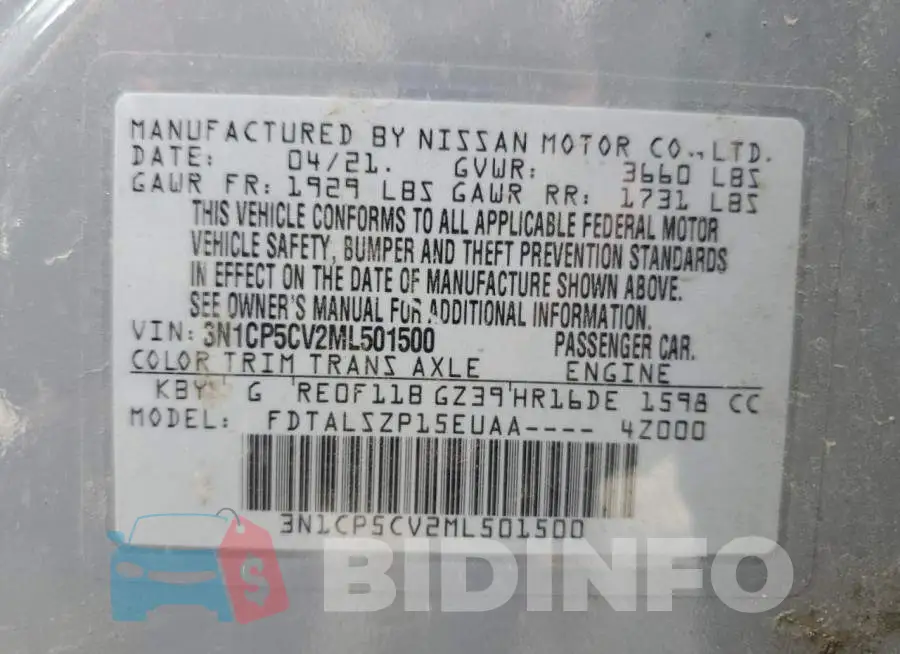 3N1CP5CV2ML501500 Photo# 10